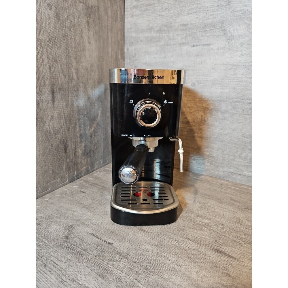 BonsenKitchen CM8001 Black Silver Professional 20 Bar Espresso Machine Black